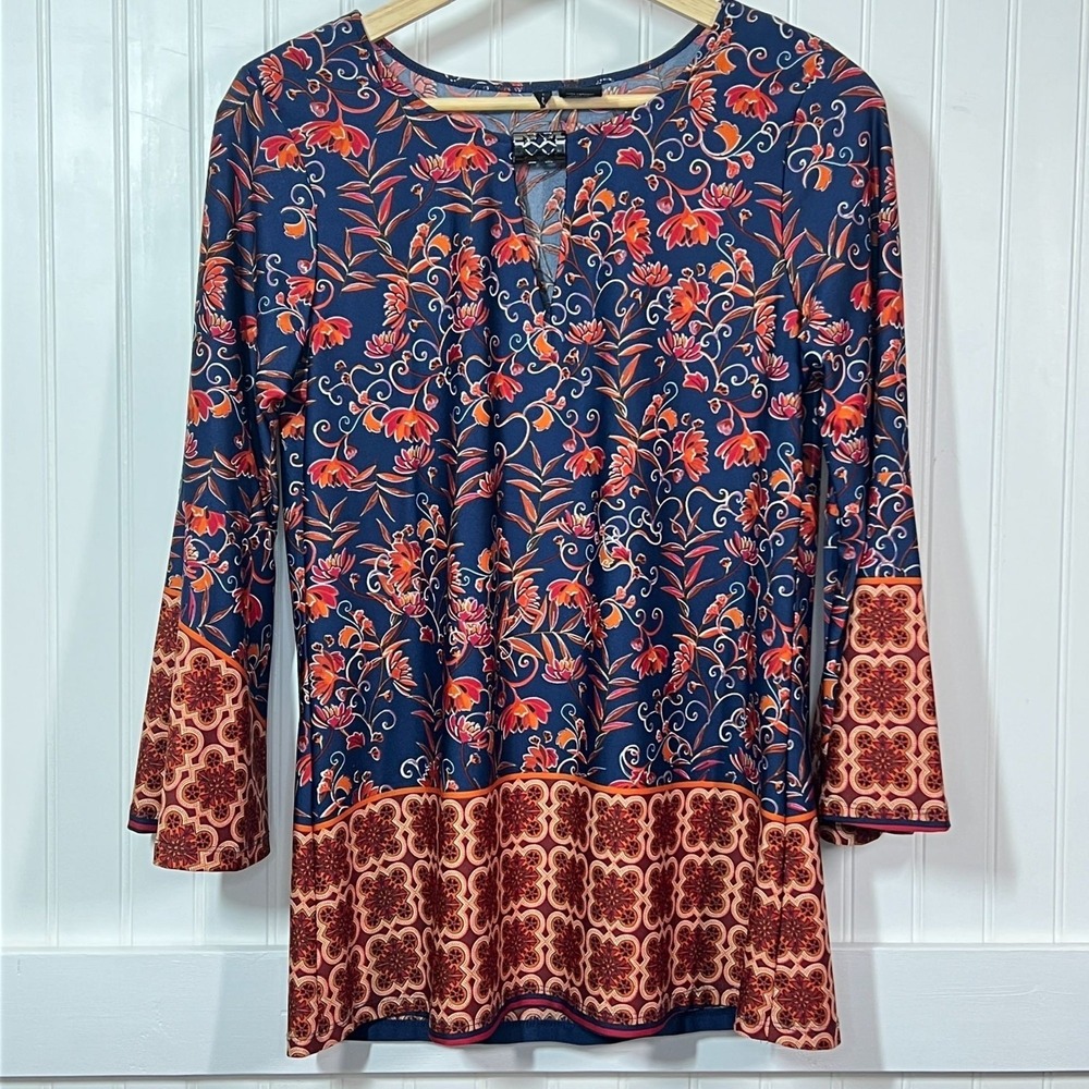 New Directions Blouse Cottagecore Fairy Floral Print Pullover Multicolor S